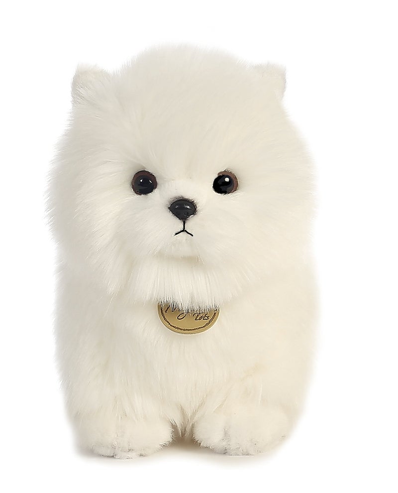 AuroraÂ® Adorable MiyoniÂ® Tots Pompom Pup Stuffed Animal - Lifelike Details Make a Cherished Companion - Perfect for Decorating Bedrooms or Classrooms - White 8.5 Inches - Image 2
