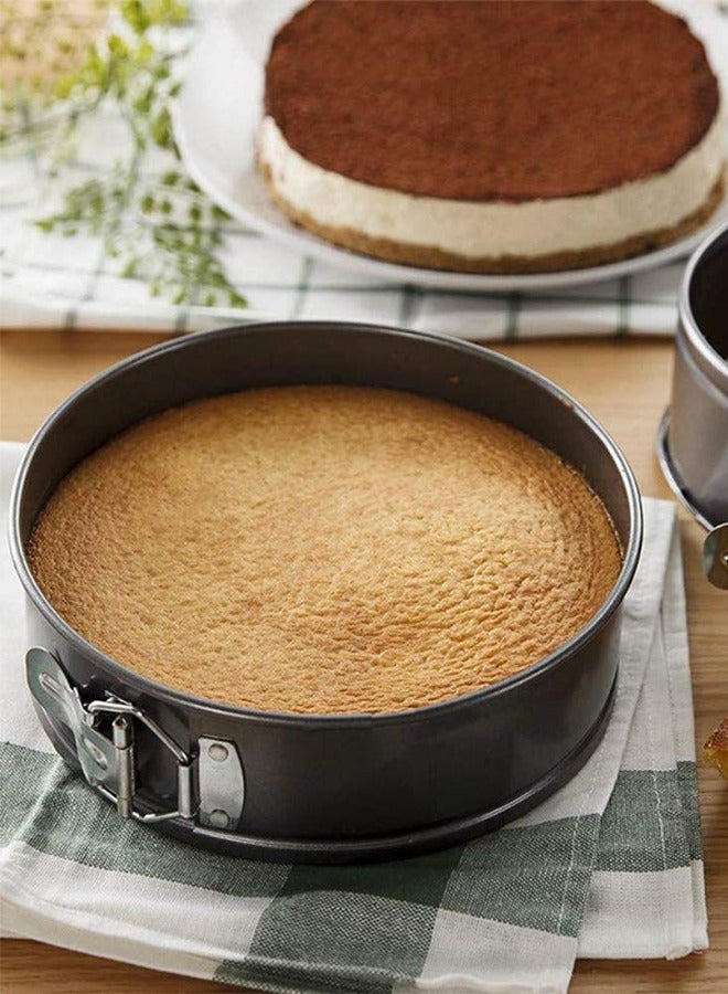 DUNISO 3pcs Circle Cake Pan Set,Non Stick Cake Moulds Set  7"/7.87"/8.66" Nonstick 3pcs Round Cake Pans,Removable Bottom Quick Release Latch Moulds for Birthday Cake,Baking (black)  - Image 5