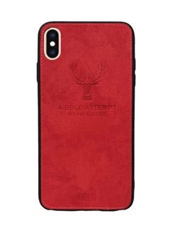 Generic Dirt-Resistant Anti-Shock Full Body Protective Digital Luxury Soft Texture Patterned TPU Cloth Case for iphone X - Red  - Image 1