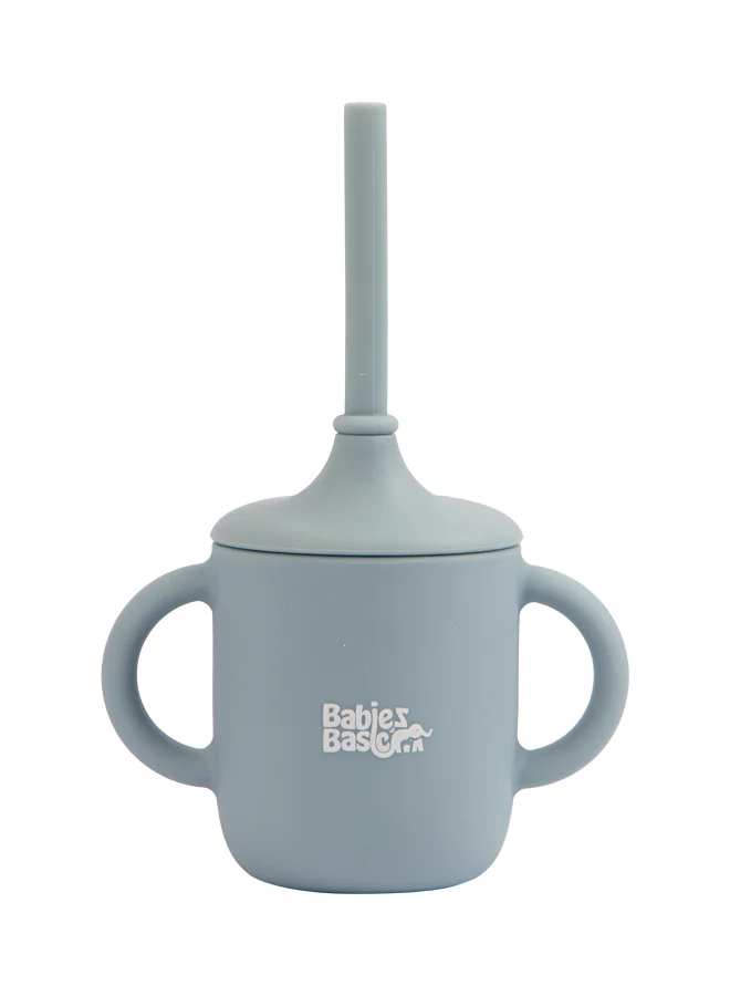 Babies Basic Stage 2 Silicone Trainer Cup With Handles For Kids - Blue