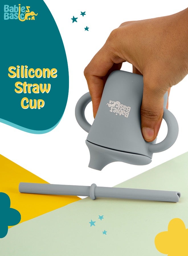 بابيز_بيسك كوب تدريب سيليكون للأطفال من المرحلة الثانية مع مقابض للأطفال - أزرق - Image 3