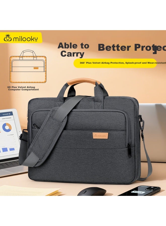 Milooky Laptop Bag, Large Capacity, Men's Shoulder Bag, 13/13.6/14 Inch, Lightweight Briefcase, Notebook Bag - Image 1