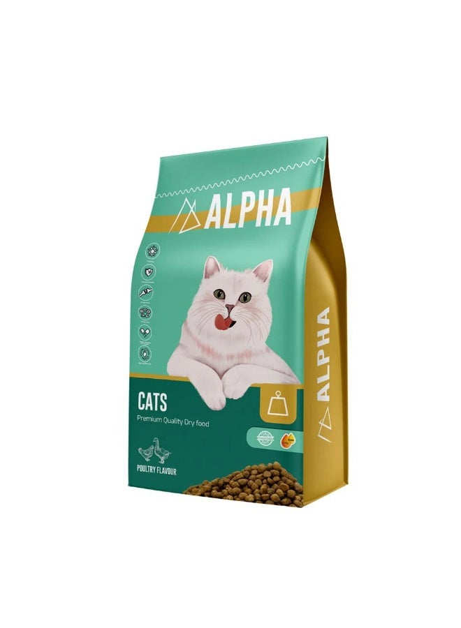 Alpha Premium Quality Dry Cat Food - Poultry Flavour - 1kg