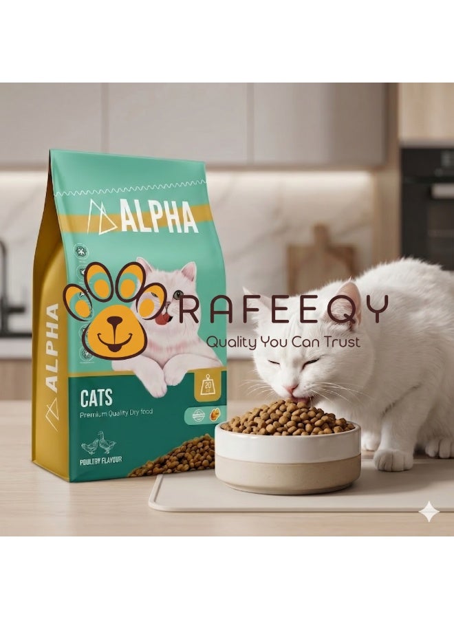 Alpha Premium Quality Dry Cat Food - Poultry Flavour - 1kg - Image 3