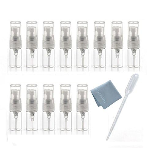 Elfenstall 10pcs Mini Clear 2ml 58 Dram Fine Mist Atomizer Vial Glass Bottle Spray Refillable Perfume Empty Sample Bottle Clean Cloth for Travel Party Free 3ML Dropper - Image 5