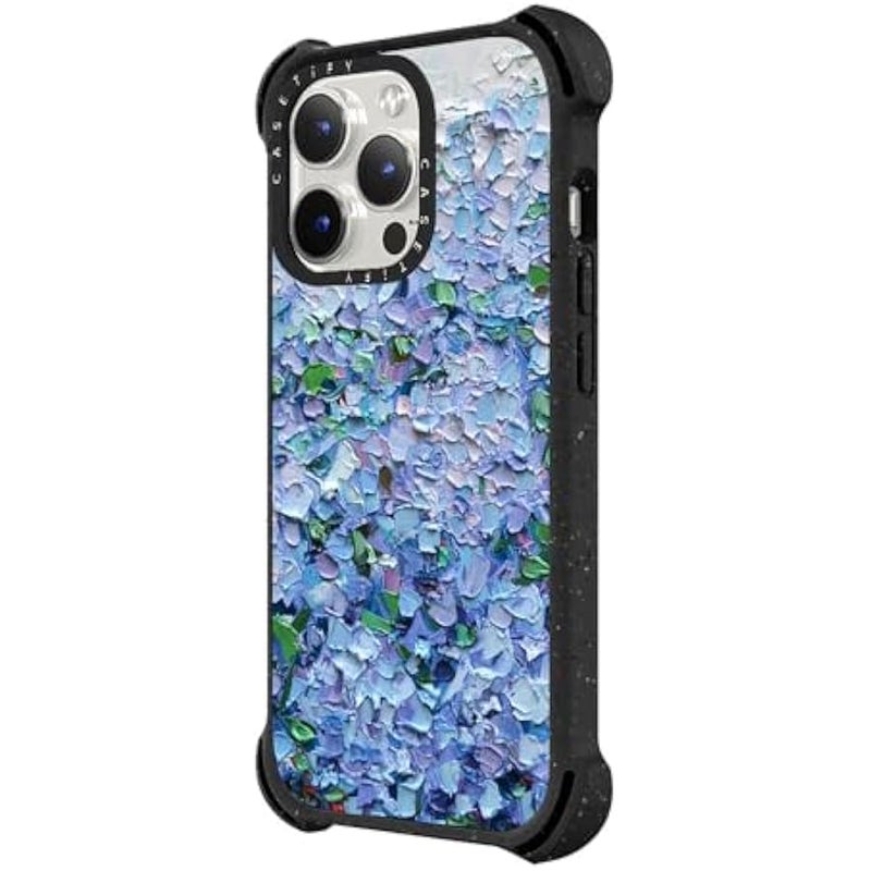 Casetify Bounce Case for iPhone 15 Pro 【6X Military Grade Drop Tested / 21.3ft Drop Protection/Compatible with Magsafe】 - Nantucket Blue Hydrangeas - Triple Black - Image 4
