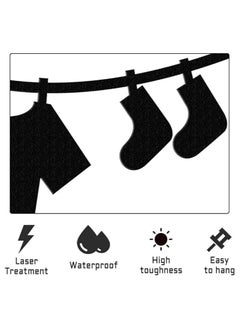 MIRFA Wooden Wall Art With Self Adhesive Base - Black (Laundry)  - Image 5