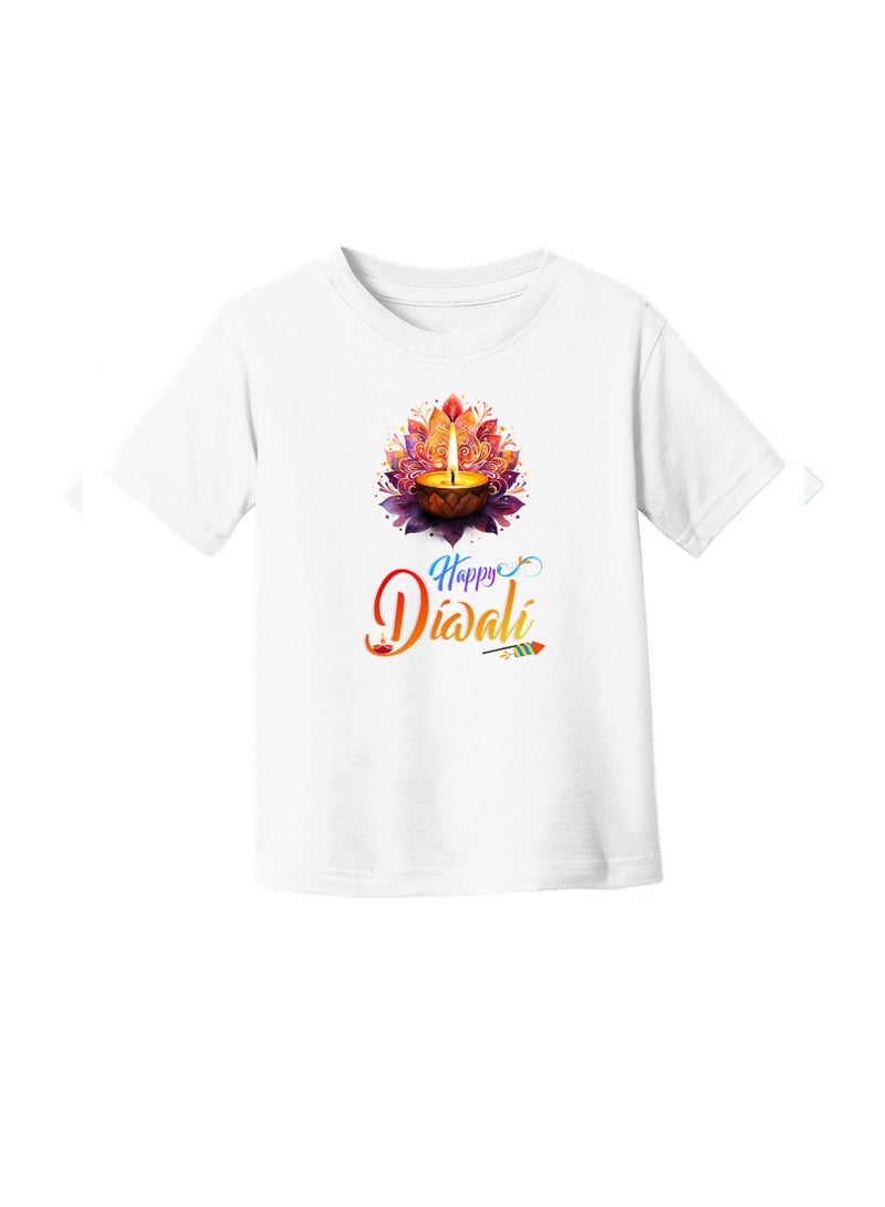 برينت شوب فور مي تي شيرت ديوالي للأطفال البنات - احتفل بمهرجان الأضواء مع قمصان احتفالية ومريحة بأكمام قصيرة للفتيات - مثالية لحفلات ديوالي - Image 3