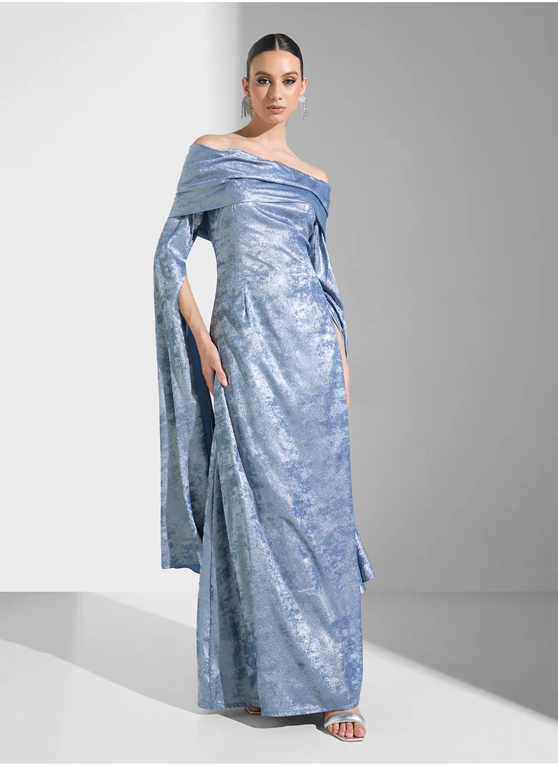 Golden Apple Off Shoulder Maxi Dress