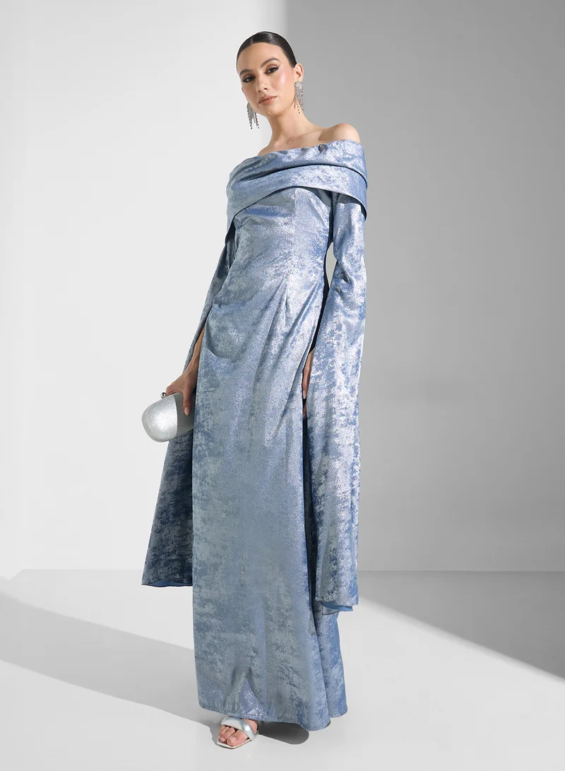 Golden Apple Off Shoulder Maxi Dress