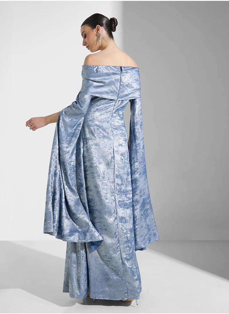 Golden Apple Off Shoulder Maxi Dress