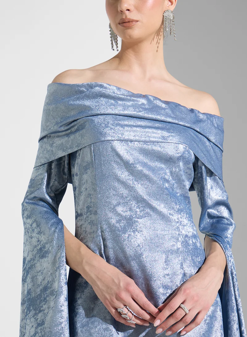 Golden Apple Off Shoulder Maxi Dress