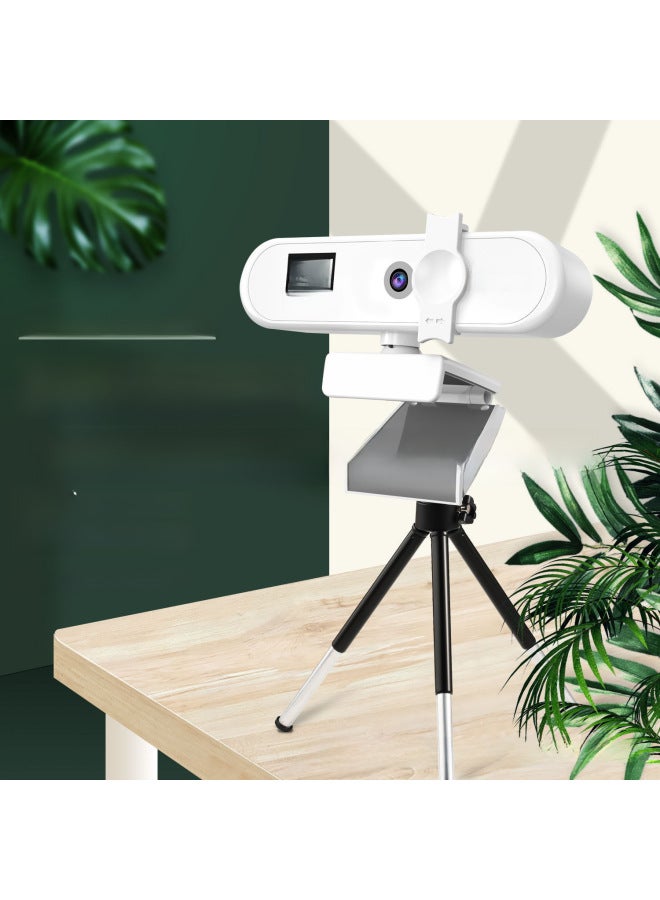 4K Private Model Beauty Auto Focus 1080p Computer Camera HD Network USB Live Broadcast Webcam2k Drive-free-Color:8802-2k-White