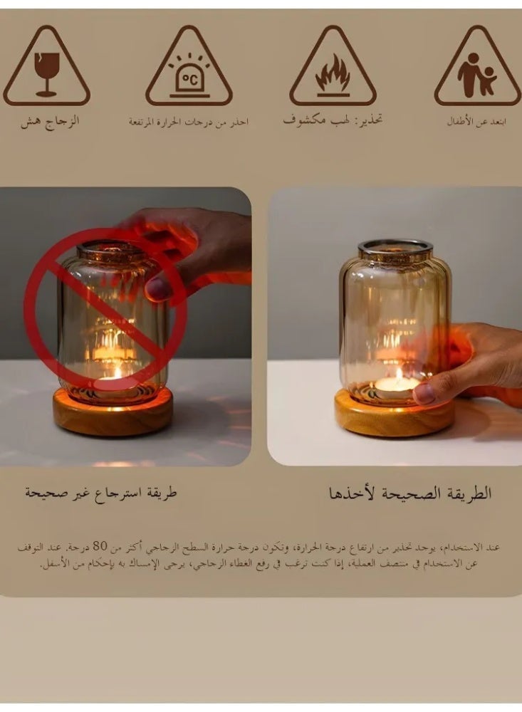 New Home Oud Incense Burner, Glass Candle Warmer Lamp for Bakhoor/Oud, Home & Festival Decor Descripti - Image 4