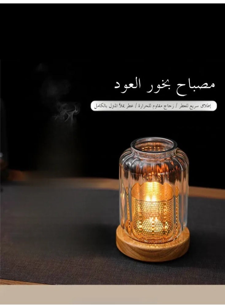 New Home Oud Incense Burner, Glass Candle Warmer Lamp for Bakhoor/Oud, Home & Festival Decor Descripti - Image 1
