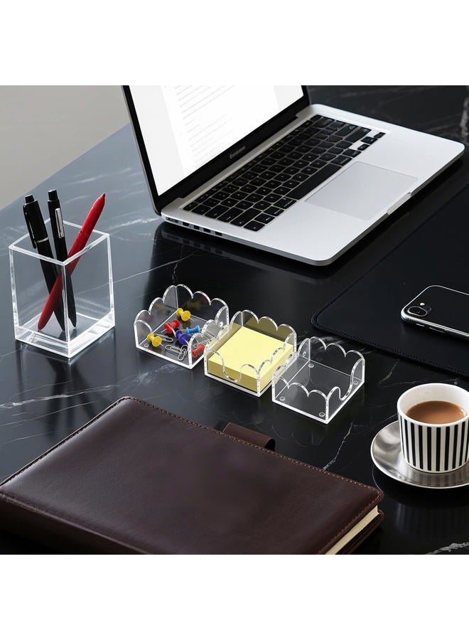 YAGELI YAGEL Magnetic 3-in-1 Acrylic Post It Note Holder & Dispenser | Modern Desk Organizer for 3x3 Sticky Notes & Memo Pads | with Non-Slip Base for Office, School, Home Use (Clear） - Image 5