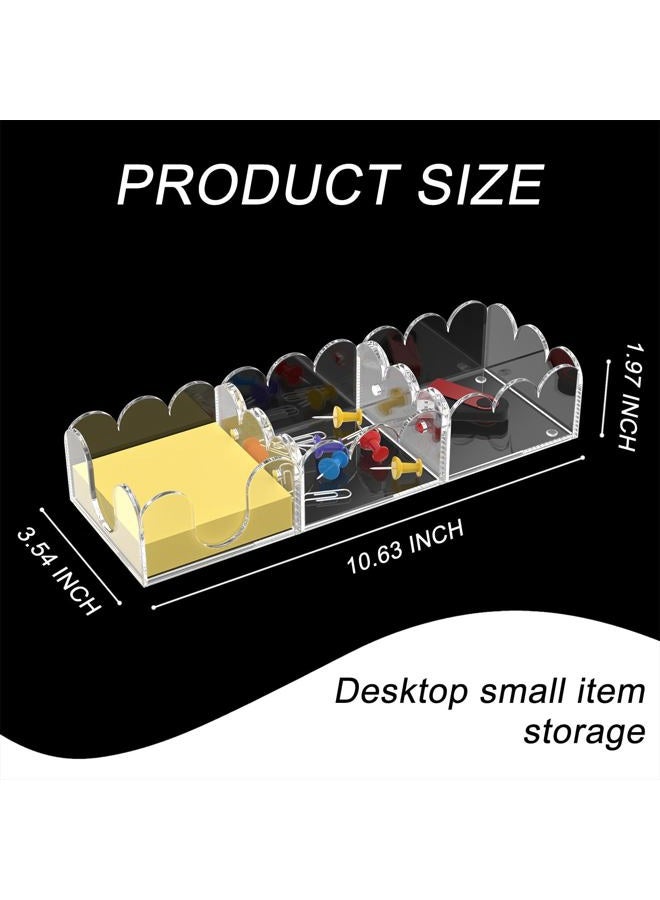 YAGELI YAGEL Magnetic 3-in-1 Acrylic Post It Note Holder & Dispenser | Modern Desk Organizer for 3x3 Sticky Notes & Memo Pads | with Non-Slip Base for Office, School, Home Use (Clear） - Image 3