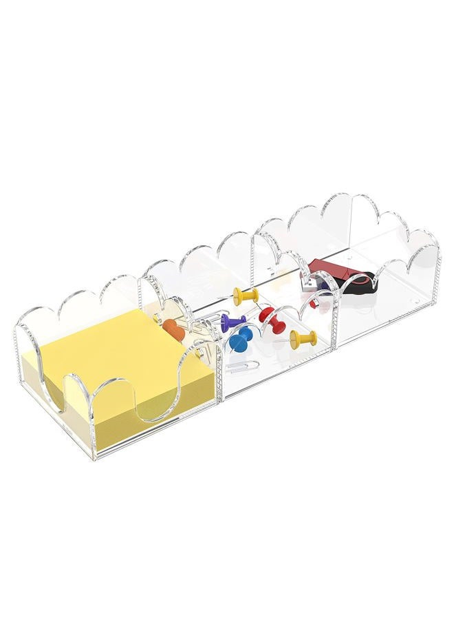 YAGELI YAGEL Magnetic 3-in-1 Acrylic Post It Note Holder & Dispenser | Modern Desk Organizer for 3x3 Sticky Notes & Memo Pads | with Non-Slip Base for Office, School, Home Use (Clear） - Image 1