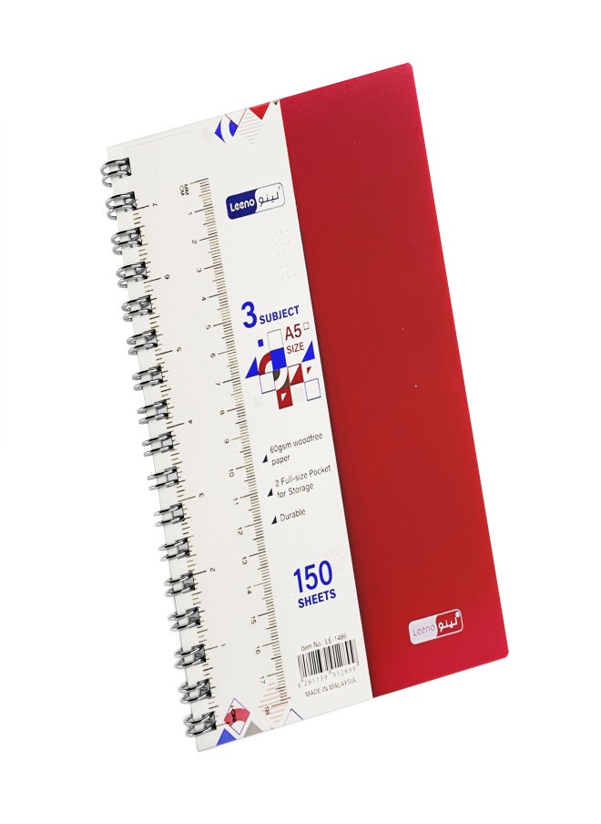 PP Spiral Notebook A5 3sub 150s