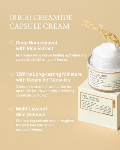 FULLY Rice Ceramide Moisturizing Cream Deep Hydration Korean Facial Cream with Rice Bran Extract Ceramide Strengthens Barrier Glowing Skin FragranceFree Vegan Dermatologist Tested 304 floz - Image 3