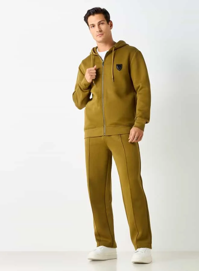 Emperor Emperor Solid Hoodie with Zip Closure