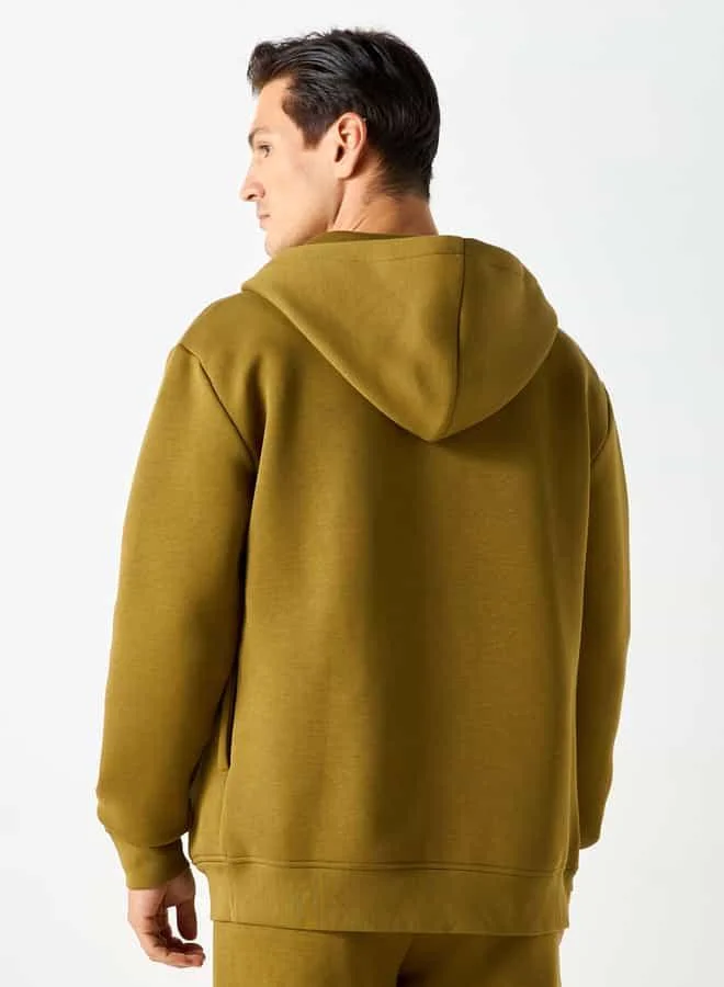 Emperor Emperor Solid Hoodie with Zip Closure
