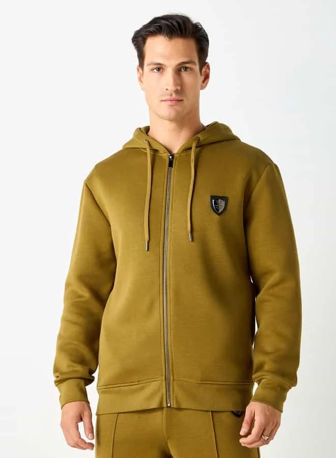 Emperor Emperor Solid Hoodie with Zip Closure