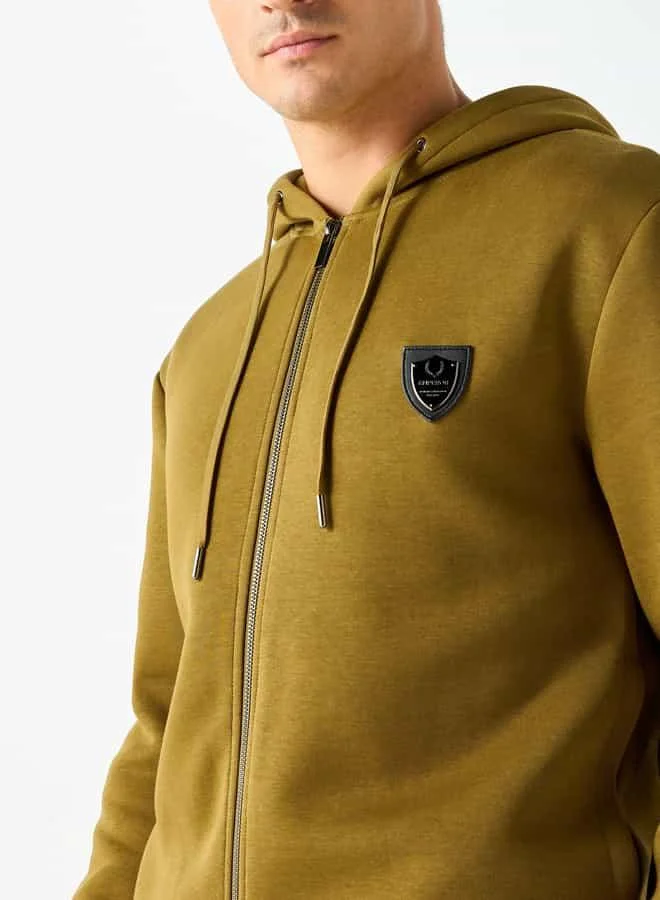 Emperor Emperor Solid Hoodie with Zip Closure
