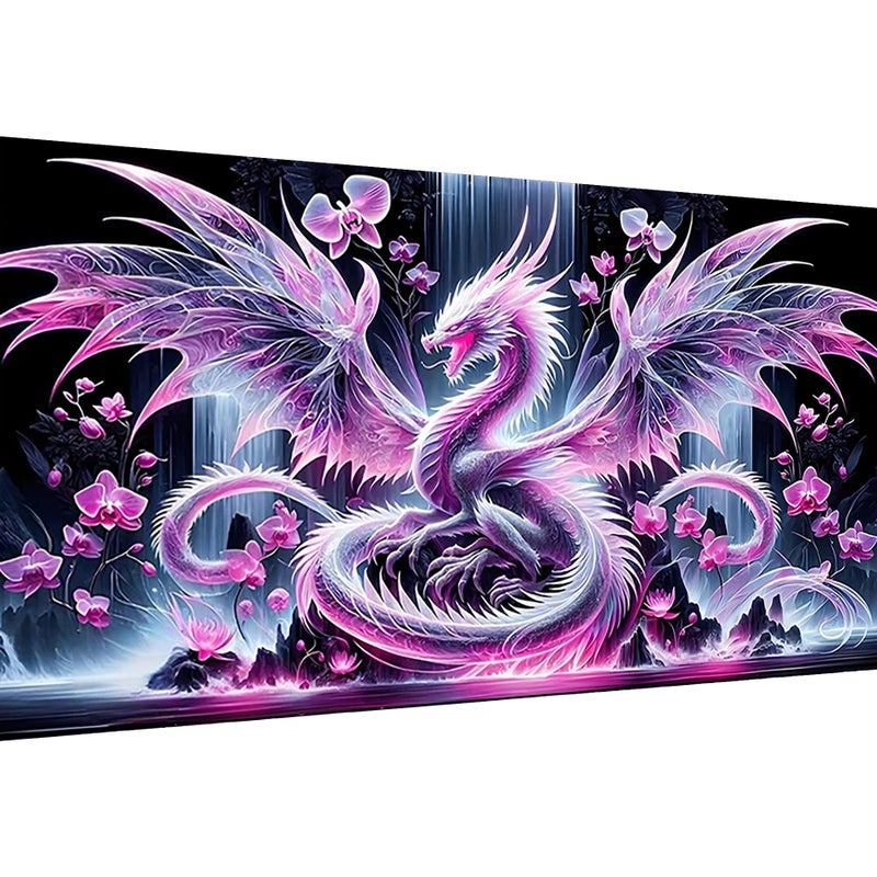 Ekuxom Large Diamond Art Kits for Adults- Large Dragon Diamond Painting Kits for Adults-5D DIY Round Full Drill Waterfall Diamonds Gem Art Kit for Gifts Home Wall Decor 27.5 X 15.7 inch - Image 1