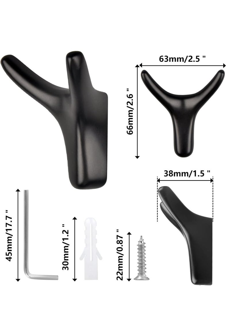 Excefore Hooks for Clothes Towel Hooks Coat Hook Cow Head Wall Hooks for Heavy Duty Door Hanger Towel Robe Clothes Cabinet Closet Sponges Hook for Bathroom Bedroom Kitchen Hotel Pool (4 Packs Matte Black)  - Image 2