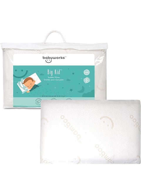 works - Toddler Pillow With Bamboo Pillowcase (Removable) - White