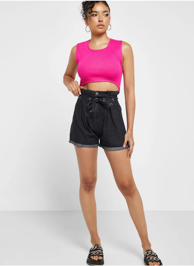 Ginger Belted Denim Shorts