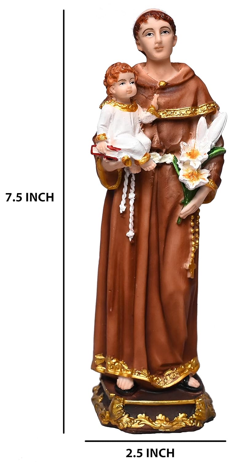KariGhar St Anthony Anthony of Padua Idol Perfect for Home Prayer Room Gifting Decoration 65 x 65 x 19 cm 65 x 65 x 19 cm Multicolor - Image 2
