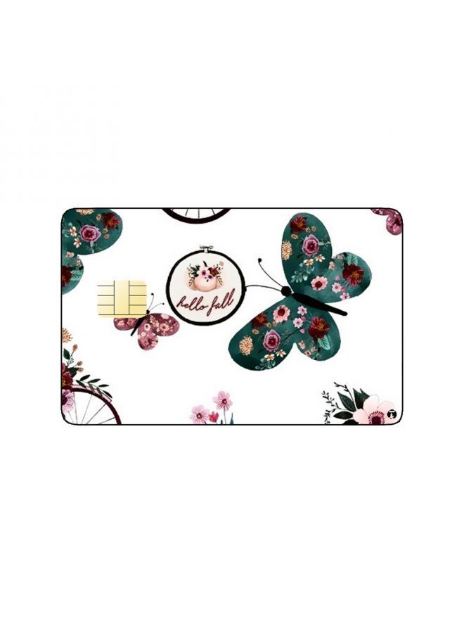 RKN PRINTED BANK CARD STICKER Beautiful Butterflies Drawing With Bikes - Image 2