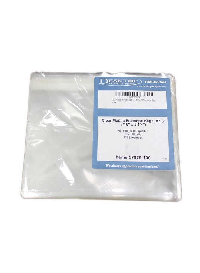 Desktop Publishing Supplies Clear Plastic Envelope Bags A7 (7 7/16 X 5 1/4) 100 Envelope Bags - Image 2