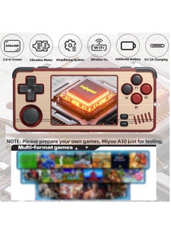 Miyoo A30 Handheld Game Console 2.8-inch 640*480 IPS Screen 2600mAh Compatible with WiFi Multiplayer Portable Case(Gold Red)  - Image 4