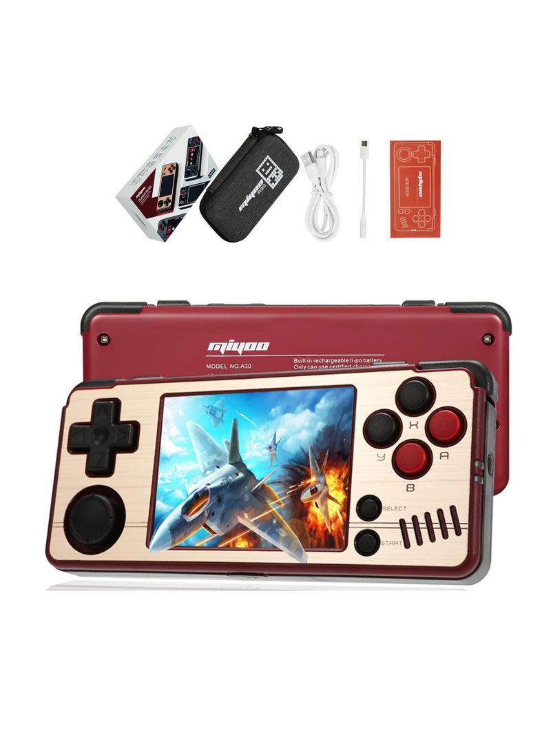 Miyoo - A30 Handheld Game Console 2.8-inch 640*480 IPS Screen 2600mAh Compatible with WiFi Multiplayer Portable Case(Gold Red) - Image 1