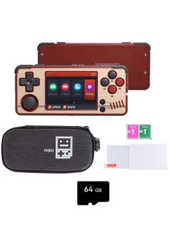 Miyoo A30 Handheld Game Console 2.8-inch 640*480 IPS Screen 2600mAh Compatible with WiFi Multiplayer Portable Case(Gold Red)  - Image 1