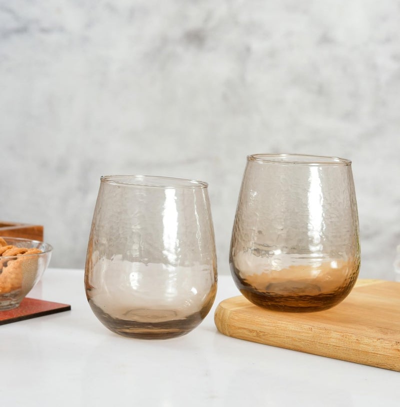 OGGN OGGN Elegant Brown Juice Glass Set of 2 Premium Drinking Glasses for Water Juice Cocktails and Beverages Durable Stylish Glassware for Everyday Use or Special Occasions - Image 1