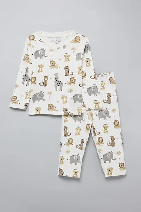 أر أند بي Printed T-Shirt and Pants Set