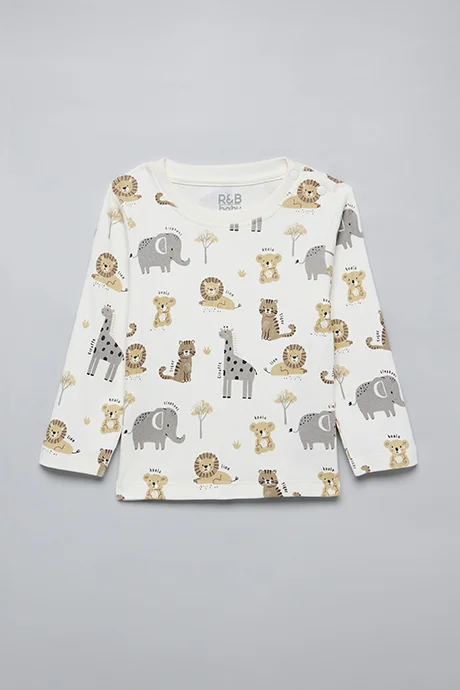 أر أند بي Printed T-Shirt and Pants Set