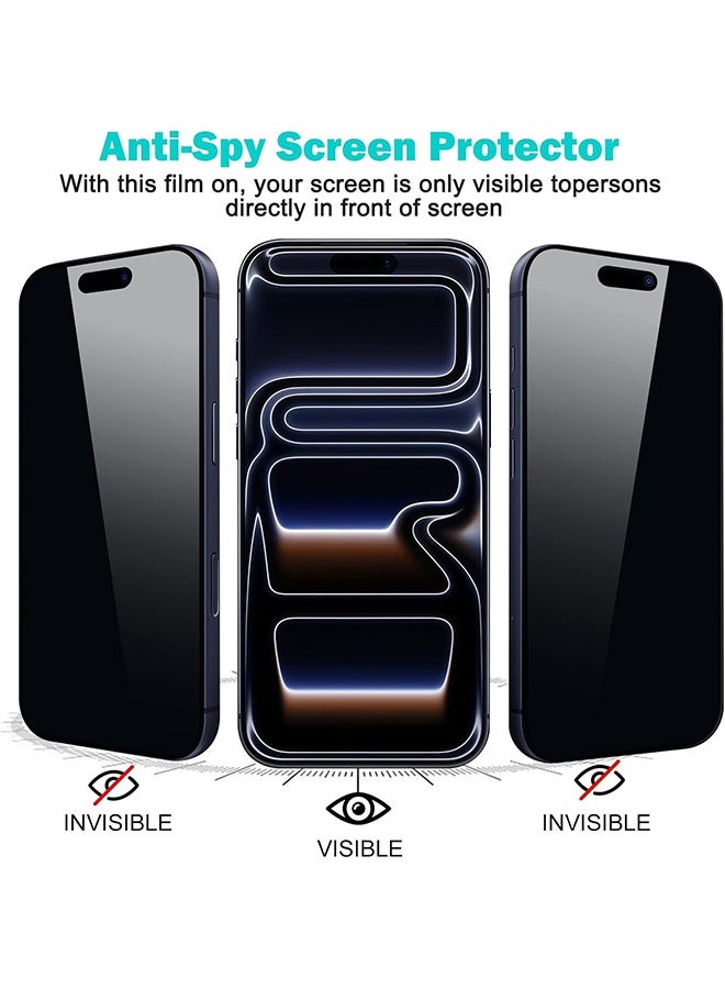 Lemon 3+3+1Pack for iPhone 17 Pro Max Privacy Screen Protector, with Camera Lens Protector, Film Frame, Easy Installation, Bubble Free - Image 4