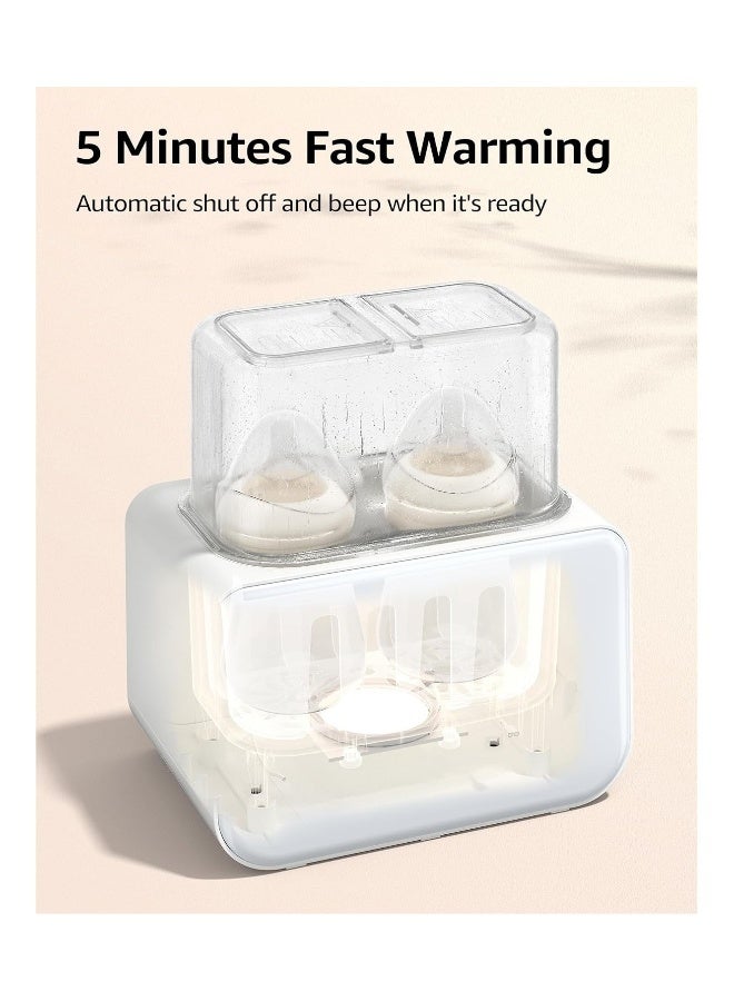 GROWNSY سخان زجاجة الأطفال، جروونسي 8 في 1 سخان حليب سريع مع مؤقت لحليب الثدي أو الحليب الصناعي، يناسب زجاجتين، تحكم دقيق في درجة الحرارة، مع وظيفة إذابة الثلج، التعقيم، الاحتفاظ، تسخين برطمانات طعام الأطفال - Image 3