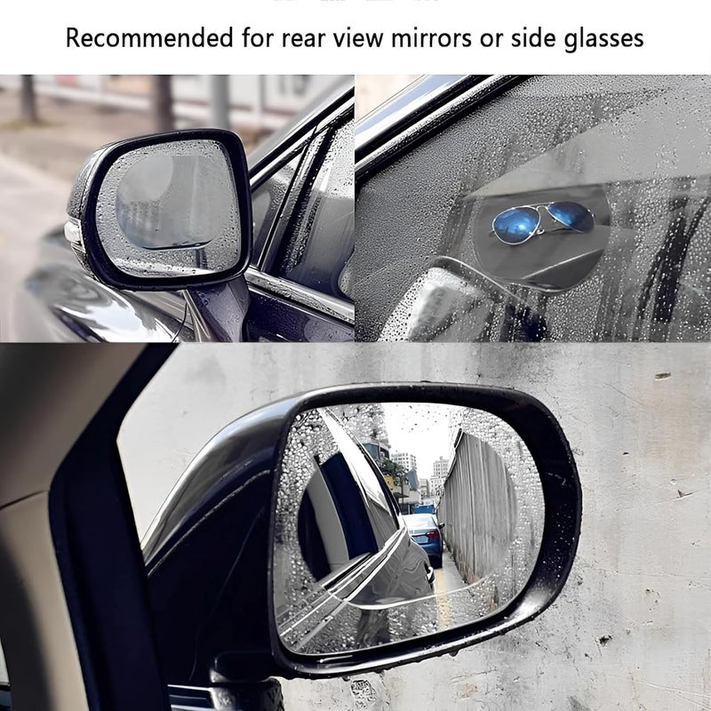 Garth 2 Pcs Car Rearview Mirror Films | Waterproof Rainproof Transparent Protective Sticker | Anti Fog Glare Nano Coating Auto Film |Universal for Vehicle Mirrors Side Windows (Oval) | - Image 4