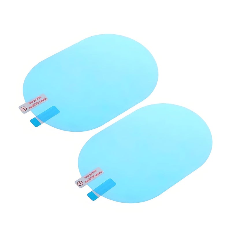Garth 2 Pcs Car Rearview Mirror Films | Waterproof Rainproof Transparent Protective Sticker | Anti Fog Glare Nano Coating Auto Film |Universal for Vehicle Mirrors Side Windows (Oval) | - Image 1
