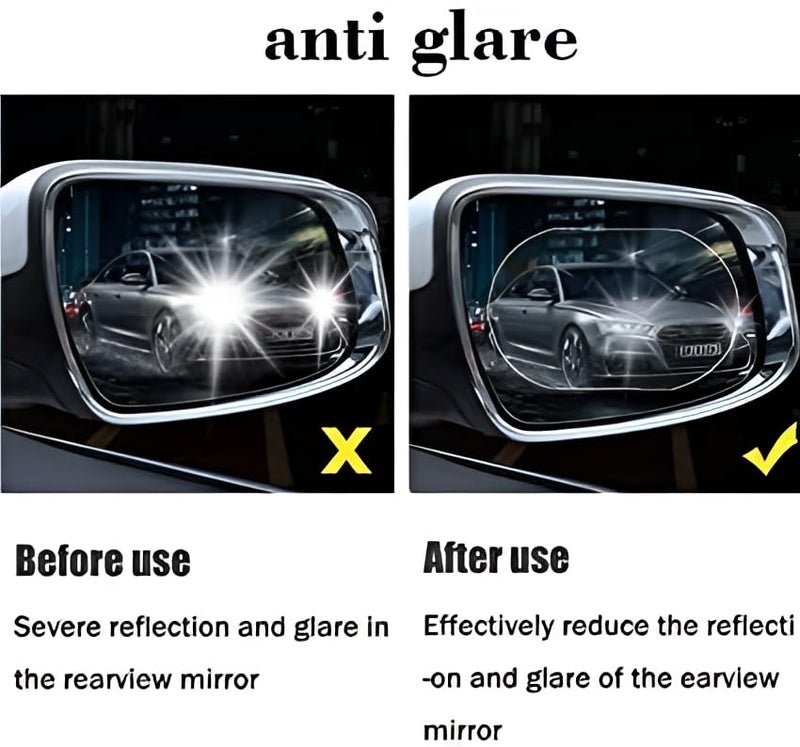 Garth 2 Pcs Car Rearview Mirror Films | Waterproof Rainproof Transparent Protective Sticker | Anti Fog Glare Nano Coating Auto Film |Universal for Vehicle Mirrors Side Windows (Oval) | - Image 5