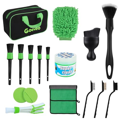 Goeveo 18PCS Car Detailing Brush Set Car Interior Detailing Kit for Cleaning Interior Exterior Wheels Dashboard Upholstery Care Professional Car Care Kit for Car Owners and Enthusiasts - Image 1