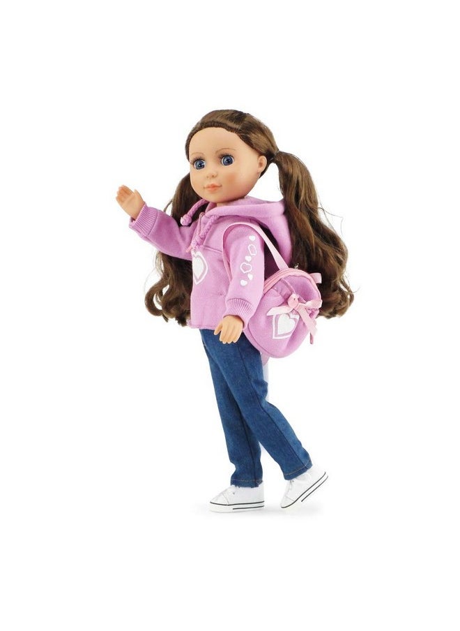 Emily Rose - 14 Inch Doll 3 Piece Valentines Heart Hoodie Jeans Sweatshirt Clothes Set With Backpack Accessory Compatible With Glitter Girls And Similar Dolls Doll And Shoes Not Included - Image 1