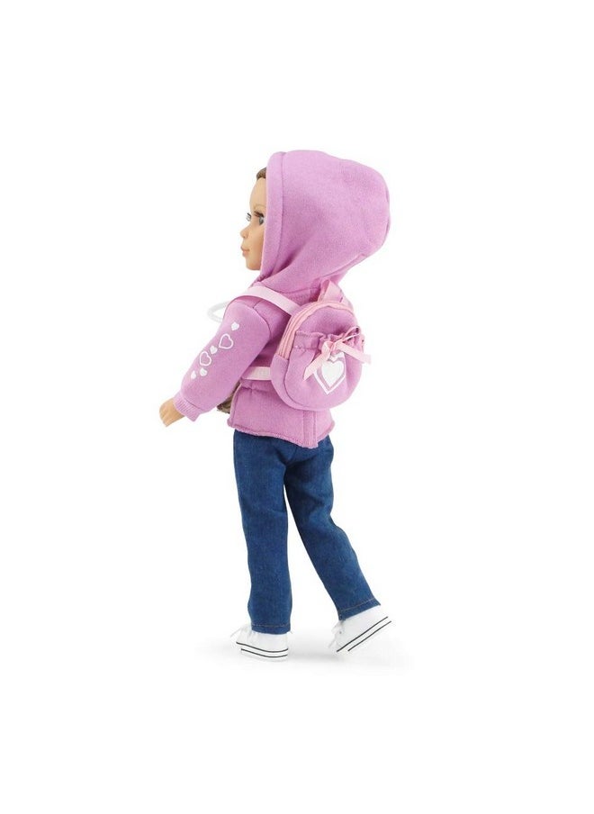 Emily Rose - 14 Inch Doll 3 Piece Valentines Heart Hoodie Jeans Sweatshirt Clothes Set With Backpack Accessory Compatible With Glitter Girls And Similar Dolls Doll And Shoes Not Included - Image 1