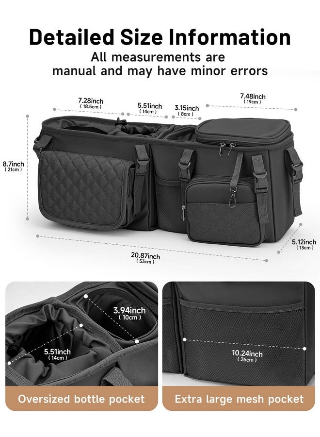 kcross Double Stroller Organizer Bag for Bob Duallie and Baby Jogger City Mini Gt2, Double Stroller Caddy Organizers with Cup Holder,Parent Console Stroller Accessories with Cooler Pockets - Image 3